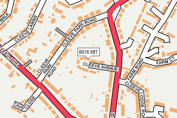 BS16 6BT map - OS OpenMap – Local (Ordnance Survey)