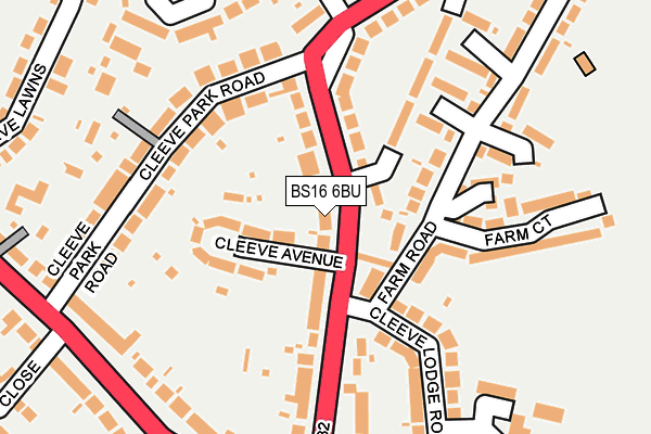 BS16 6BU map - OS OpenMap – Local (Ordnance Survey)