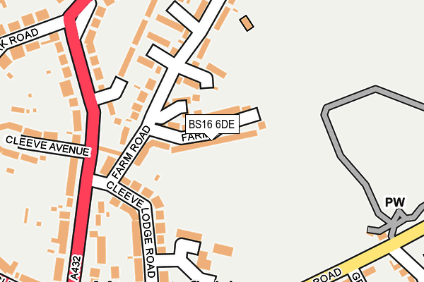 BS16 6DE map - OS OpenMap – Local (Ordnance Survey)