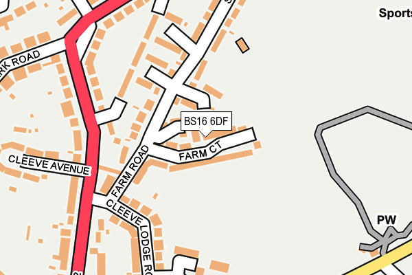 BS16 6DF map - OS OpenMap – Local (Ordnance Survey)