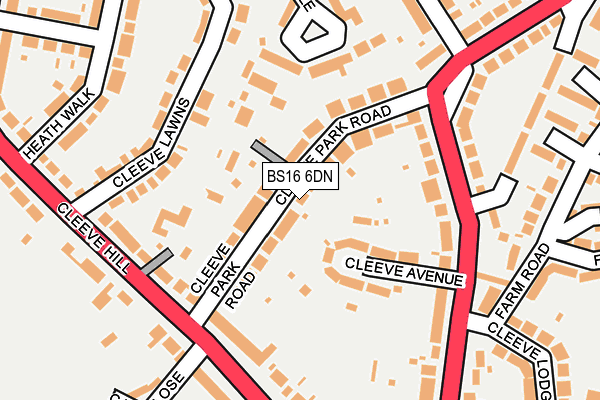 BS16 6DN map - OS OpenMap – Local (Ordnance Survey)