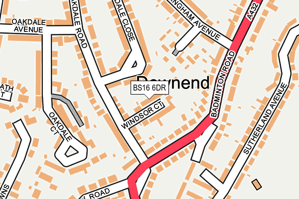 BS16 6DR map - OS OpenMap – Local (Ordnance Survey)