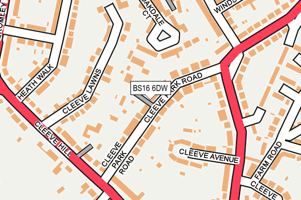BS16 6DW map - OS OpenMap – Local (Ordnance Survey)