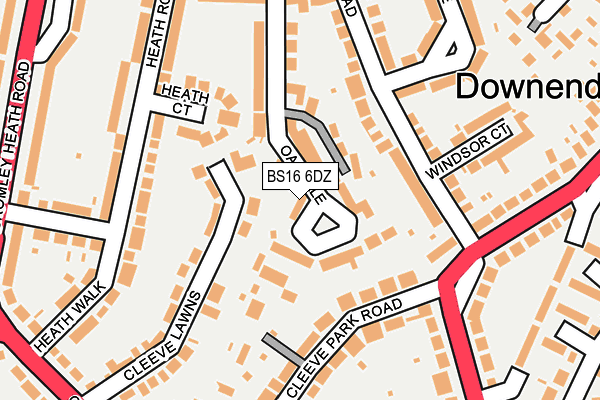 BS16 6DZ map - OS OpenMap – Local (Ordnance Survey)