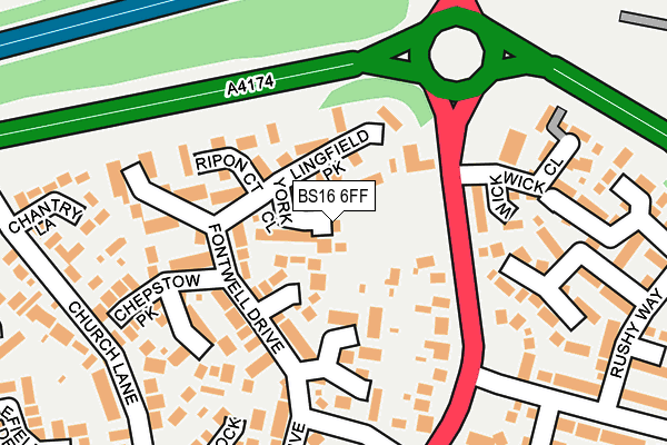BS16 6FF map - OS OpenMap – Local (Ordnance Survey)