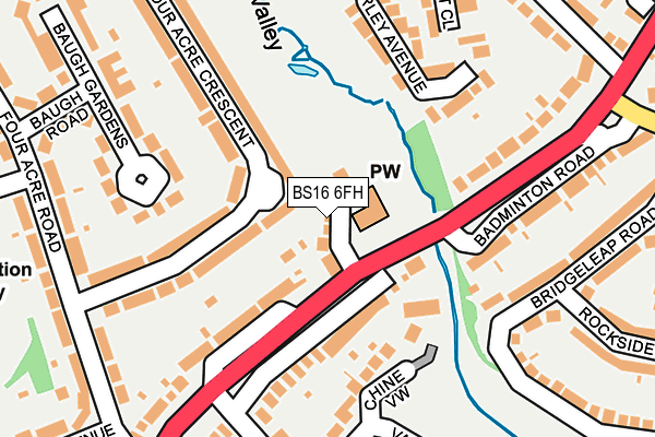 BS16 6FH map - OS OpenMap – Local (Ordnance Survey)