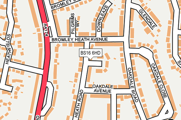 BS16 6HD map - OS OpenMap – Local (Ordnance Survey)