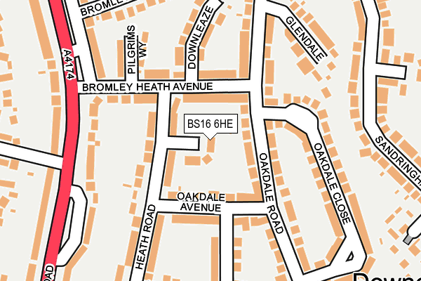 BS16 6HE map - OS OpenMap – Local (Ordnance Survey)