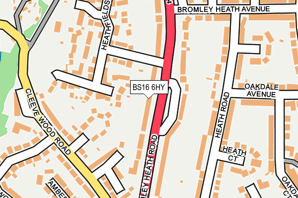 BS16 6HY map - OS OpenMap – Local (Ordnance Survey)