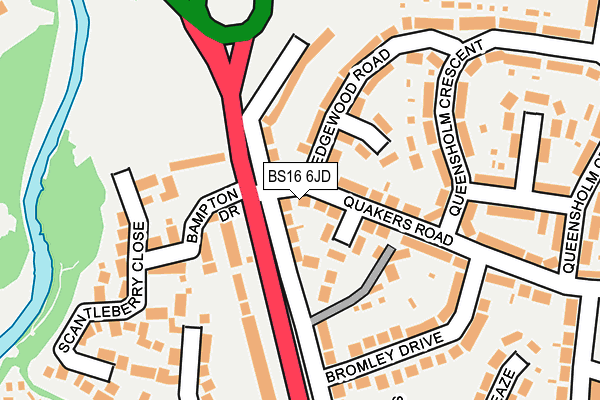 BS16 6JD map - OS OpenMap – Local (Ordnance Survey)