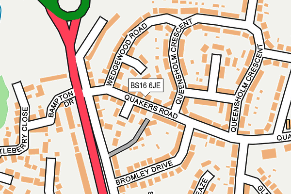 BS16 6JE map - OS OpenMap – Local (Ordnance Survey)