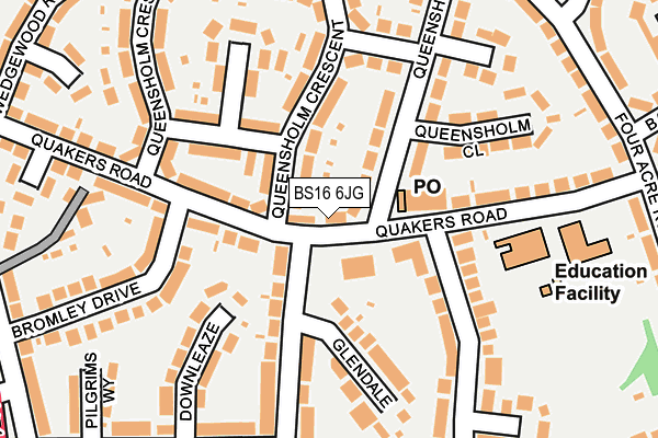 BS16 6JG map - OS OpenMap – Local (Ordnance Survey)