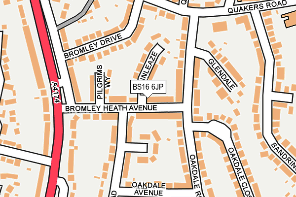 BS16 6JP map - OS OpenMap – Local (Ordnance Survey)