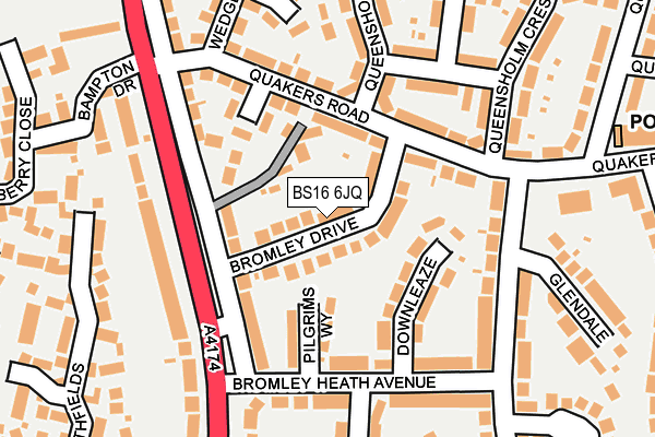 BS16 6JQ map - OS OpenMap – Local (Ordnance Survey)