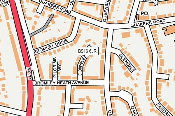BS16 6JR map - OS OpenMap – Local (Ordnance Survey)