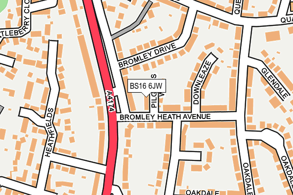 BS16 6JW map - OS OpenMap – Local (Ordnance Survey)