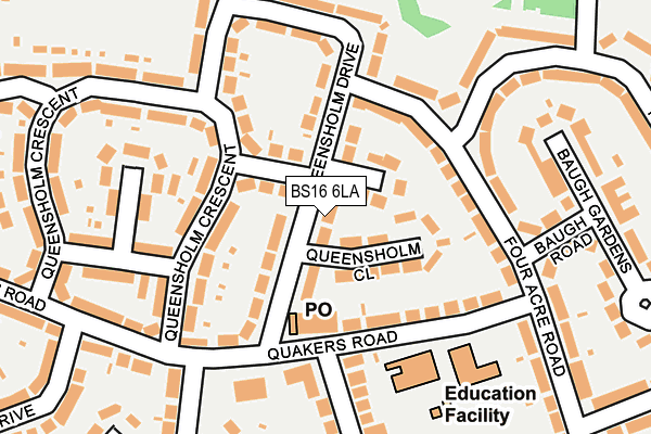 BS16 6LA map - OS OpenMap – Local (Ordnance Survey)