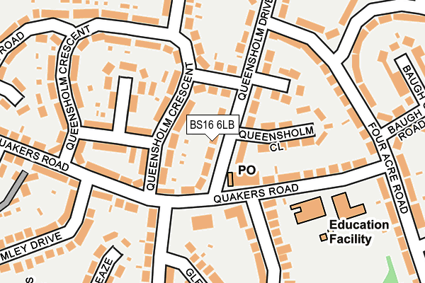 BS16 6LB map - OS OpenMap – Local (Ordnance Survey)