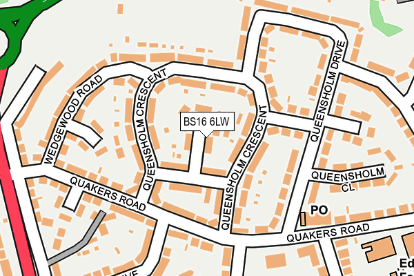 BS16 6LW map - OS OpenMap – Local (Ordnance Survey)