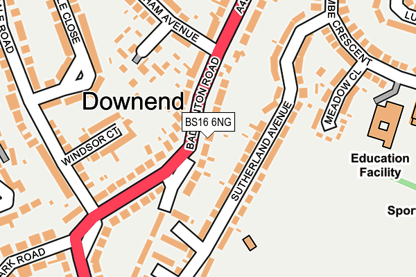 BS16 6NG map - OS OpenMap – Local (Ordnance Survey)