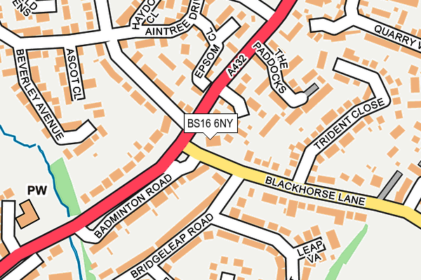 BS16 6NY map - OS OpenMap – Local (Ordnance Survey)