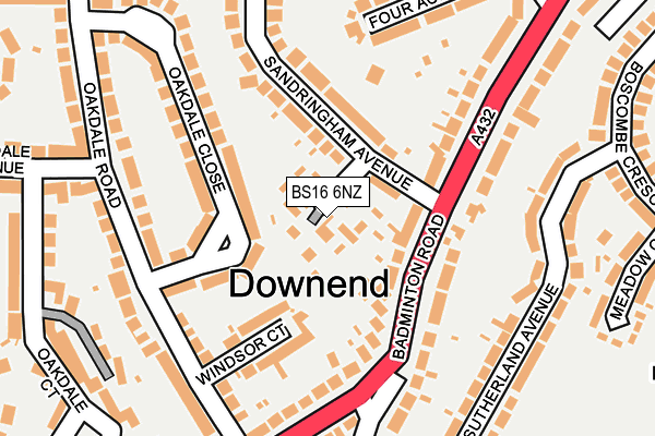 BS16 6NZ map - OS OpenMap – Local (Ordnance Survey)