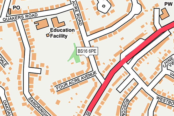 BS16 6PE map - OS OpenMap – Local (Ordnance Survey)