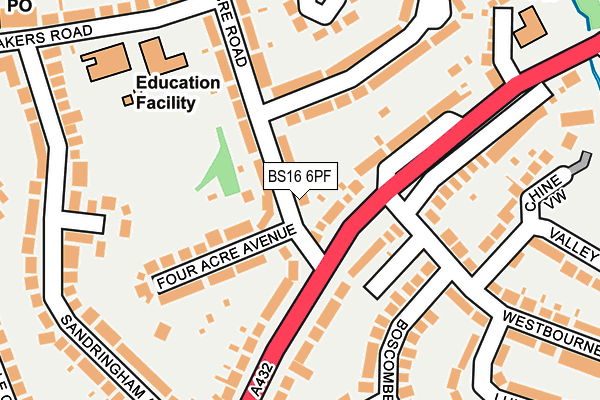 BS16 6PF map - OS OpenMap – Local (Ordnance Survey)