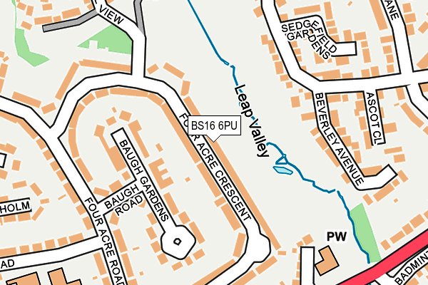BS16 6PU map - OS OpenMap – Local (Ordnance Survey)
