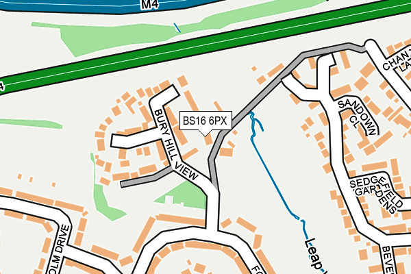 BS16 6PX map - OS OpenMap – Local (Ordnance Survey)