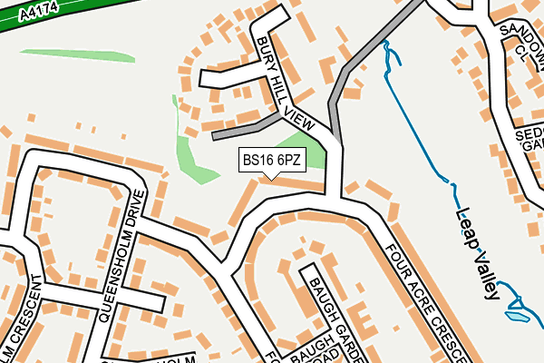 BS16 6PZ map - OS OpenMap – Local (Ordnance Survey)