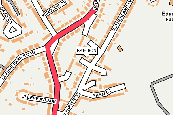 BS16 6QN map - OS OpenMap – Local (Ordnance Survey)