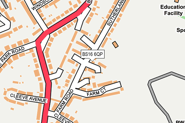 BS16 6QP map - OS OpenMap – Local (Ordnance Survey)