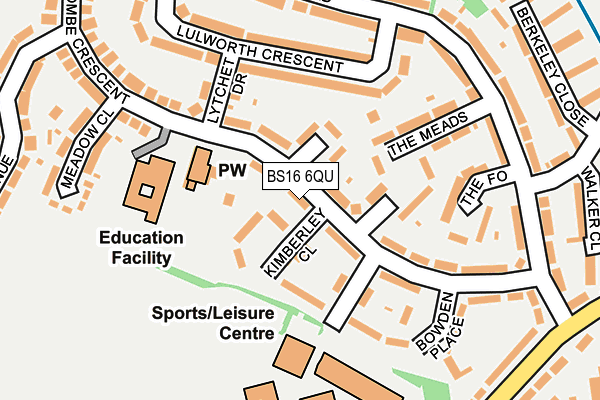 BS16 6QU map - OS OpenMap – Local (Ordnance Survey)
