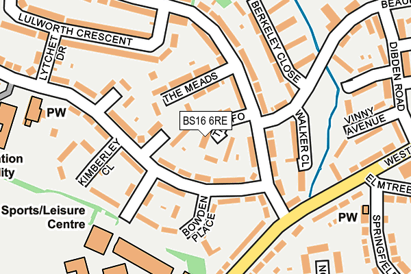 BS16 6RE map - OS OpenMap – Local (Ordnance Survey)