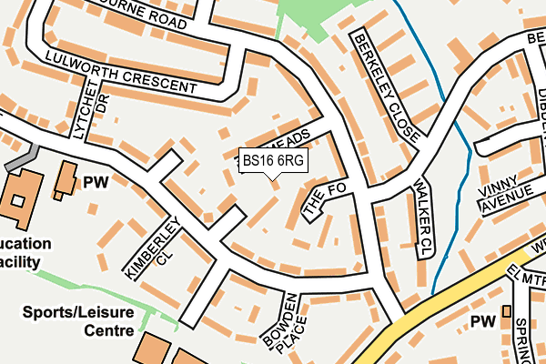 BS16 6RG map - OS OpenMap – Local (Ordnance Survey)