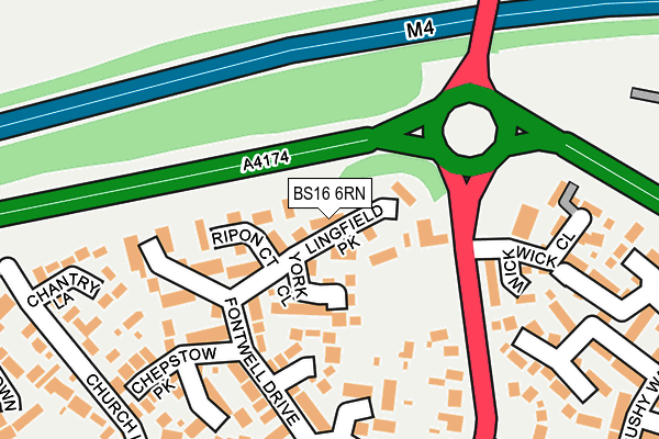 BS16 6RN map - OS OpenMap – Local (Ordnance Survey)