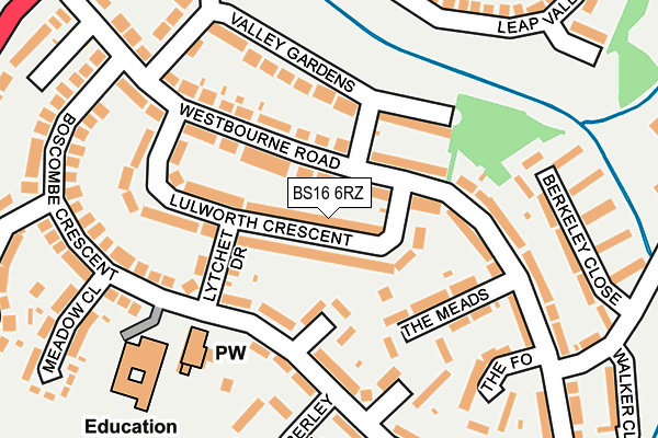 BS16 6RZ map - OS OpenMap – Local (Ordnance Survey)
