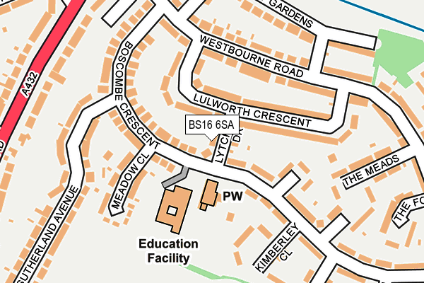 BS16 6SA map - OS OpenMap – Local (Ordnance Survey)