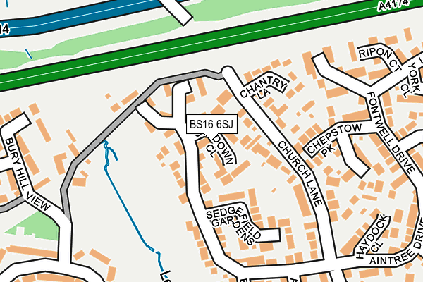 BS16 6SJ map - OS OpenMap – Local (Ordnance Survey)