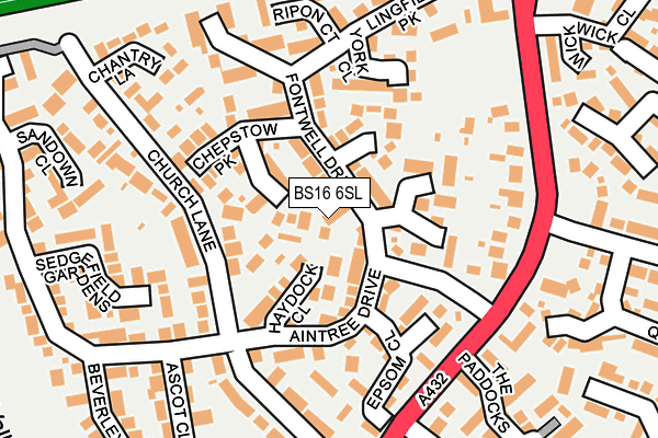 BS16 6SL map - OS OpenMap – Local (Ordnance Survey)