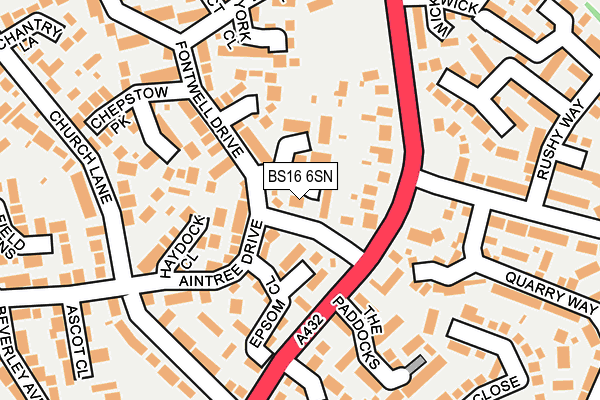 BS16 6SN map - OS OpenMap – Local (Ordnance Survey)