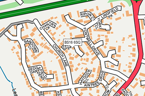 BS16 6SQ map - OS OpenMap – Local (Ordnance Survey)