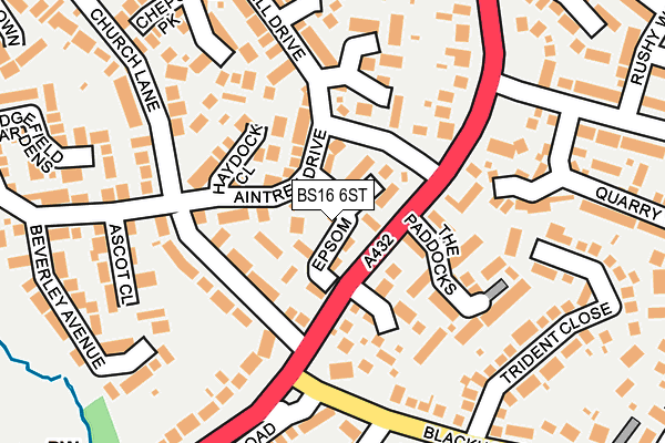 BS16 6ST map - OS OpenMap – Local (Ordnance Survey)