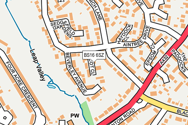 BS16 6SZ map - OS OpenMap – Local (Ordnance Survey)