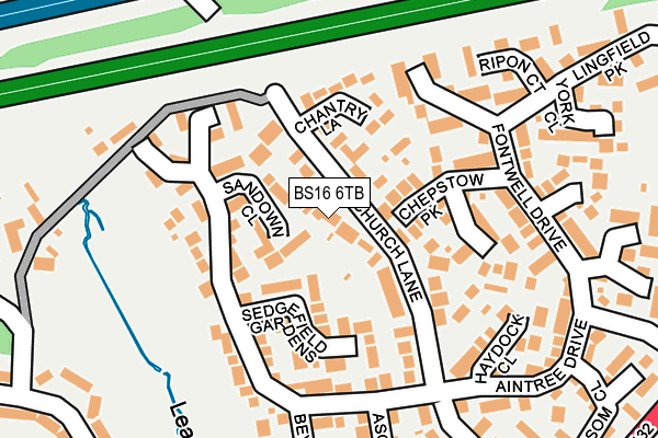 BS16 6TB map - OS OpenMap – Local (Ordnance Survey)