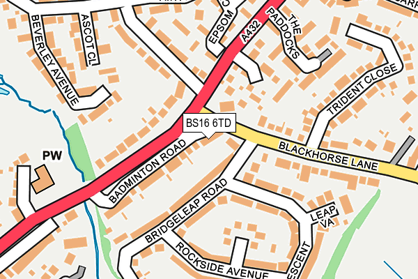 BS16 6TD map - OS OpenMap – Local (Ordnance Survey)