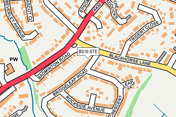 BS16 6TE map - OS OpenMap – Local (Ordnance Survey)