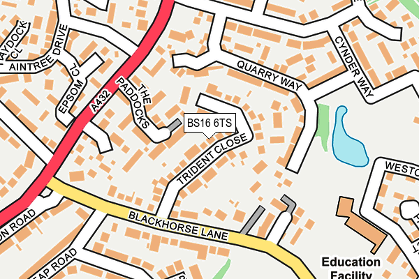 BS16 6TS map - OS OpenMap – Local (Ordnance Survey)