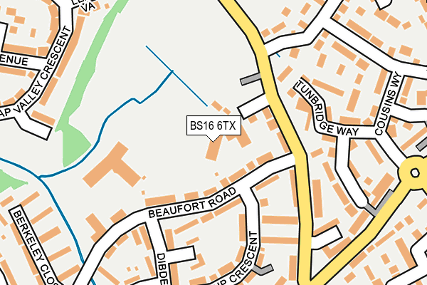 BS16 6TX map - OS OpenMap – Local (Ordnance Survey)